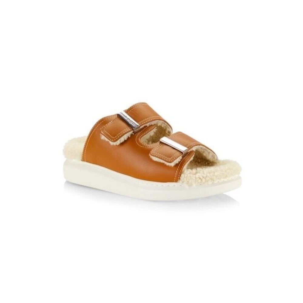 Alexander McQueen Hybrid Shearling Lined Leather Slide Women’s Size 36